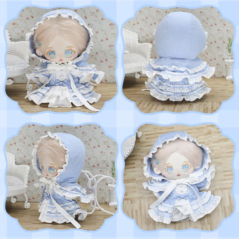 niannyyhouse Dresses Ponchos Gown Outfit 20cm 8in Plush Doll Clothes Dress Up (Blue)...
