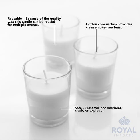Royal Imports Unscented Clear Glass Votive Candles, Long 12 Hour Burn Time, for Home, Spa, Wedding, Birthday, Holiday, Restaurant, Party, Birthday...