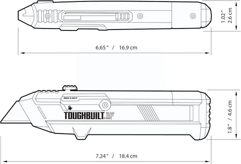 ToughBuilt Utility Knife + 2 Blade Mags, (TB-H4S2-03)...