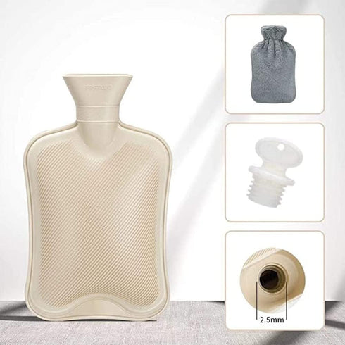 Hot Water Bottle with Soft Cover - 2 Liter Large - Removable Hot Water Bag for Pain Relief, Neck and Shoulders, Feet Warmer, Menstrual Cramps, Hot...