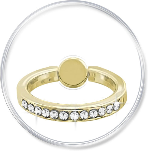 Transparent Clear Phone Holder Ring Grips for iPhone Samsung Galaxy, Finger Ring Stand for Smartphones Tablets Cases (Round-Gold-Crystal)...