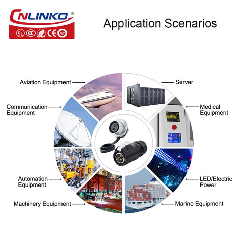 CNLINKO LP20 2 Pin Waterproof Connectors,IP68 Circular Connectors Fast Locking Plug,2-12 Pin Power Connector M20 Male Female Plug,LED Outdoor Ligh...