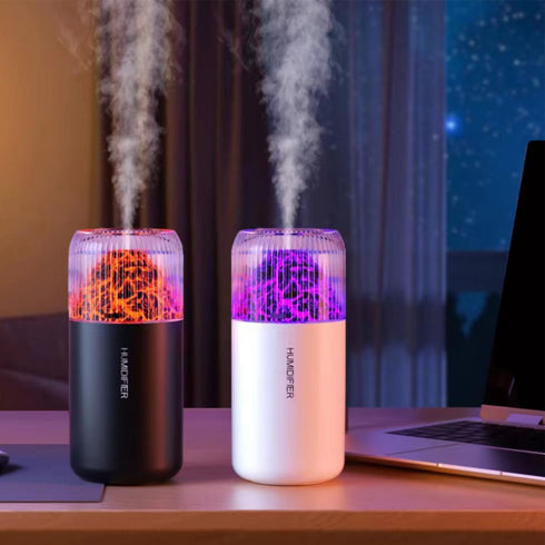 Mini Volcano Humidifier, USB Personal Desktop Humidifier for Car, Office, Bedroom etc. Auto Shut-Off, 2 Mist Modes, Super Quiet (White)...