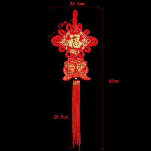 2 Pack Chinese Knot Tassel New Year Decoration Traditional Red Lucky Oriental Pendant Ornaments for New Year's Gifts, Chinese Spring Festival and ...