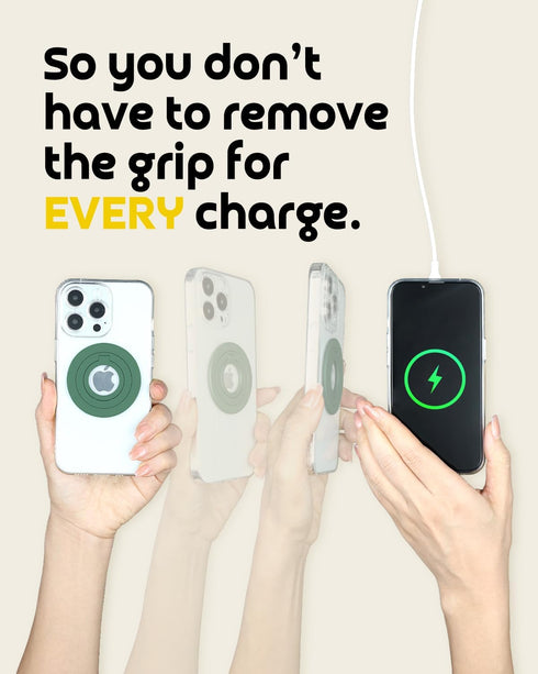 Magnetic Phone Grip for Magsafe Charging,Strong Adhesive Finger Phone Ring Holder Compatible Wireless Charging (Green)......