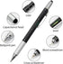 Screwdriver Pen Multitool Pen Touch Screen Stylus Ballpoint Tech Tool Pen Gadgets Ruler Level Metal Hexagon Pen for Men Office Outdoor Supplies 3 ...