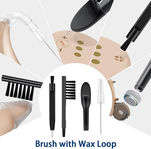 Hearing Aid Cleaning Kit 11 pcs Hearing Amplifier Cleaning Tools Headset Earbuds Earphones Cleaning Brushes with Case...