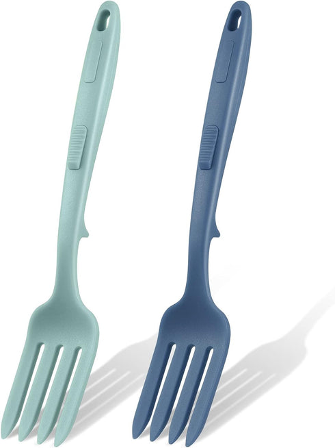 2 Pcs Silicone Flexible Fork 11.6 Inch Silicone Fork Heat Resistant Cooking Fork Large Fork Kitchen Non Stick Fork Ultimate Fork for Mix Ingredien...