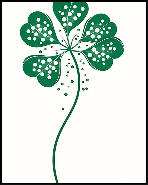 Posterizer 1 pcs-minimalist four-leaf clover sweet design poster 2-Floral & Botanical Art- Gift for Men Women Entrepreneur Teens -Chic Home Decor-...