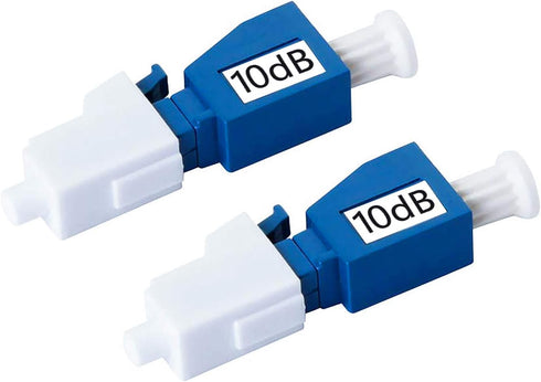 2 Pack Single Mode LC 10dB Fiber Optic Attenuator, LC/UPC in-Line Fiber Attenuator, Male to Female, Single-mode Fixed, SM, dB Options: 3dB, 5dB, 7...