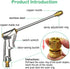 Garden Hose Nozzle Heavy Duty Brass Metal Sprayer Nozzle High Pressure Spray Gun 360° Rotaing Water Adjustmen for Car Washing, Outdoor Gardening, ...