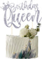 Handmade Glitter Queen Birthday Cake Topper, Happy Birthday Cake Bunting Decor, Birthday Party Decoration Supplies (Sliver)...
