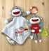 Baby Starters Plush 14 inch Snuggle Buddy with Embroidery and Satin, Sock Monkey Blanket and Toy, Tan...