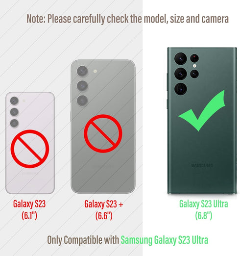 Armor Phone Case for Samsung Galaxy S23 Ultra Military Grade Drop Protection Cover S23Ultra 5G Heavy Duty Hybrid Metal Bumper Built-in Silicone Sh...
