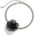 Sparkly Full Rhinestone Choker Necklace with Rose Flower Bling Crystal Beaded Silver Collar Chain Bridal Wedding Costume Jewelry for Women and Gir...