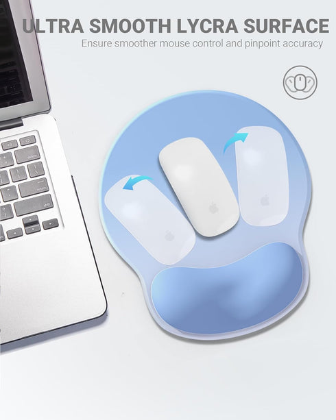 Ergonomic Mouse Pad Wrist Support, Comfortable Mouse Pad Wrist Rest, Relieve Wrist Pain Gel Mouse pad, Non-Slip Rubber Base Mousepad for Laptop, C...