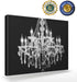 Canvas Print Wall Art - White Crystal Chandelier on Black Background - Wall Decor Modern Artwork Paintings Pictures for Living Room Stretched and ...