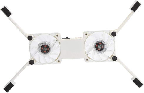 Portable Laptop Cooling Pad, with Antiskid Mount, Dual Light Emitting Fan, USB Foldable Heat Dssipation Stand for Notebook Computer (White)...