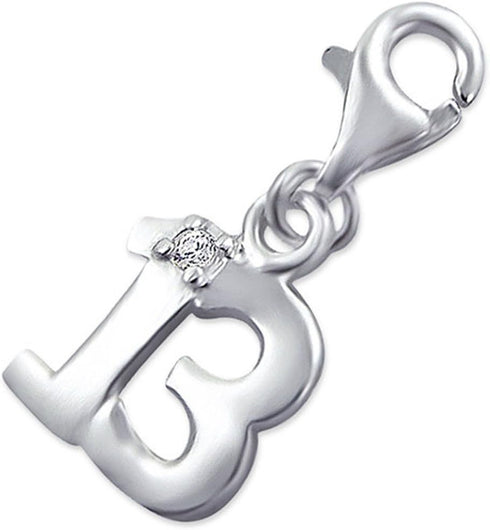 Number 13 Charm Lobster Clasp Sterling Silver 925 for Charm Bracelet...