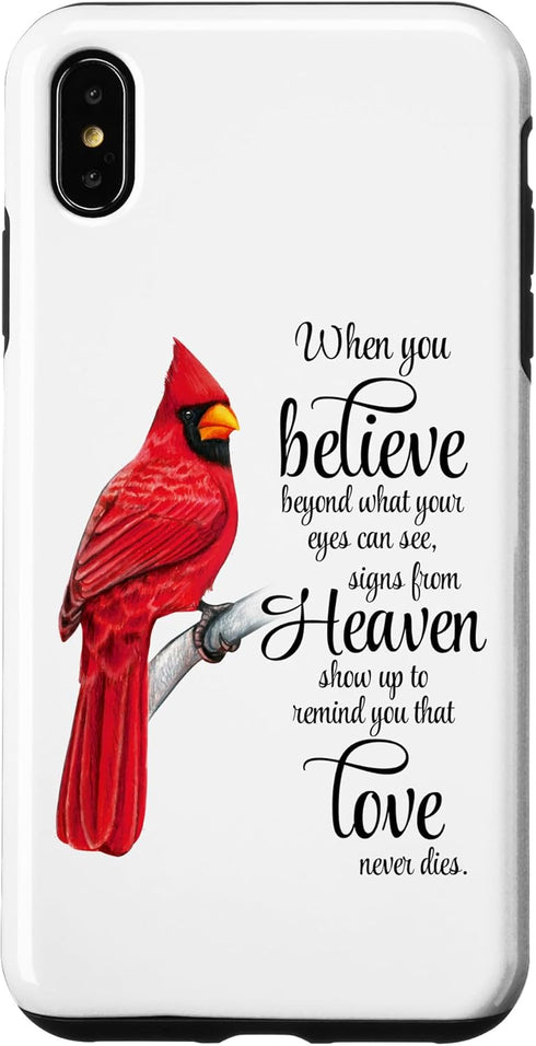iPhone XS Max Cardinal Red Bird Sign from Heaven Angel Case...