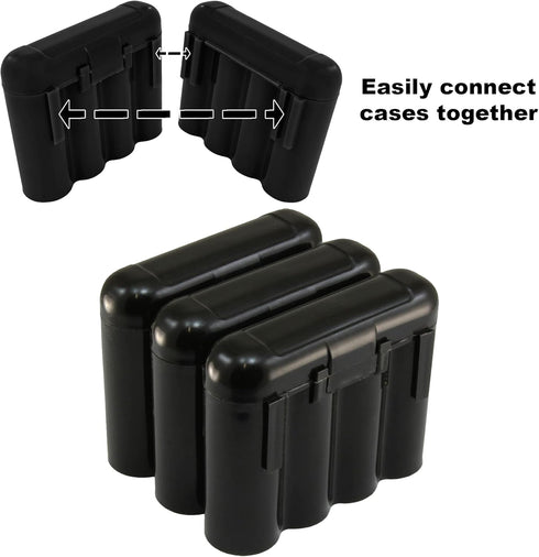 Powertron 5 AA/AAA / CR123A Black Battery Holder Storage Cases...