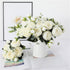 Artificial Peony Flowers Silk Peony Rose Real Touch Fake Flowers 3pcs Single Stem with 5 Heads Bouquet for Home Wedding Party Decoration (White)...