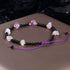 Natural Raw Amethyst with Black Agate Beads Ankle Bracelets for Women Healing Crystals Anklet Adjustable Handmade Jewelry...