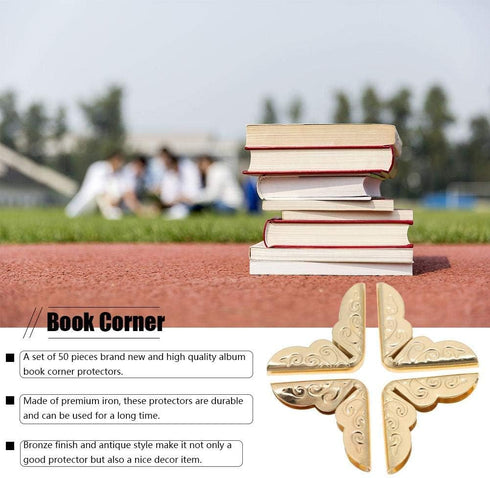 50pcs Scrapbooking Photo Mounting Corners Book Albums Menus Notebook Folder File Corner Protectors(C086 Brass)...