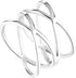 Womens Silver Stainless Steel Double X Criss Cross Ring Engagement Wedding Lady Girls Fashion Party Cocktail Rings Wide Band (11)...