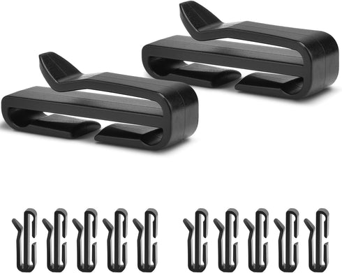 1-1/4" Plastic Webbing Ending Clip, 20 Pack Tactical Molle Belt Clip Hook, Hiking Camping Outdoor Backpack Strap Keeper Clips Slip Clip Buckle Hel...