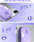 Wireless Bluetooth Mouse, Purple, 1600 DPI, Long Battery Life, Dual Connectivity, Quiet Click, High-Precision Optical Tracking, Versatile Compatib...