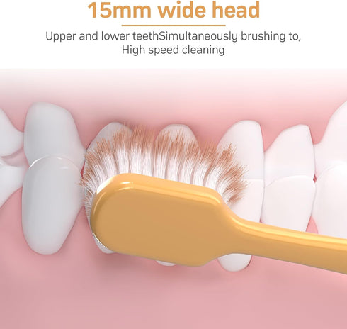Adult Wide Head Soft Hair Toothbrush, Manual Toothbrush, Excellent Cleaning Effect for Large Head, Ultra Soft Brush Thread Can Effectively Clean S...