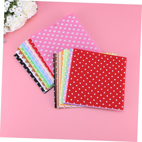 20pcs 15x15 Cm Thick Felt Nonwoven Fabric - Flower Dot Design for DIY Sewing Projects - Kids Crafting - Patchwork Felt Fabric Sheet for Embroidery...