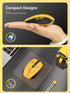 Bluetooth Wireless Mouse - (BT1/BT2+USB Receiver) Tri-Device Compatibility for PC, Laptop, Computer, MacBook, Tablet (Black and Yellow)...