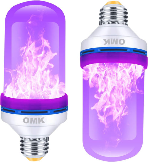 ?Upgraded? Purple LED Flame Light Bulbs - Flickering Light Bulbs with Gravity Sensing, E26 Base Flame Bulb, Holiday Christmas Indoor Outdoor Light...