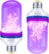 ?Upgraded? Purple LED Flame Light Bulbs - Flickering Light Bulbs with Gravity Sensing, E26 Base Flame Bulb, Holiday Christmas Indoor Outdoor Light...