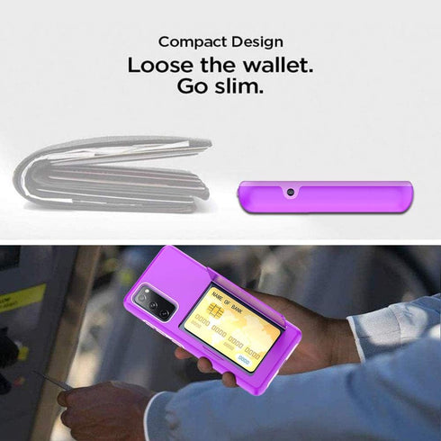 Galaxy s20 FE Case with Card Holder,Silicone Hybrid Protective Wallet Cover Case for Samsung Galaxy s20 FE - Grey...