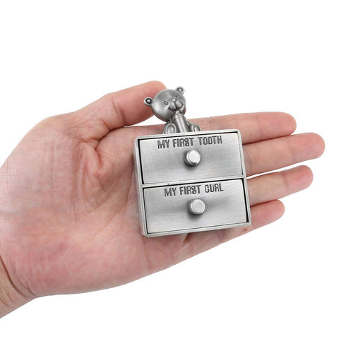 Mogoko Silver Tooth Box, Baby First Tooth and Curl Keepsake Box Set, Kids Teeth Fairy Holder for Boy or Girl...