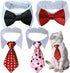 4 Pieces Pets Dog Cat Bowtie Pet Costume Adjustable Formal Necktie Collar for Cats Small Dogs Puppy Grooming Accessories (red/Heart)...