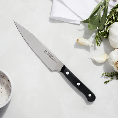 HENCKELS Solution Razor-Sharp 6-inch Utility Knife, Tomato Knife, German Engineered Informed by 100+ Years of Mastery, Black/Stainless Steel...
