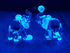 Garden Deco Glow in The Dark Blue Elephant Kick Football Hand Blown Art Glass Figurine Ornament Sculpture...