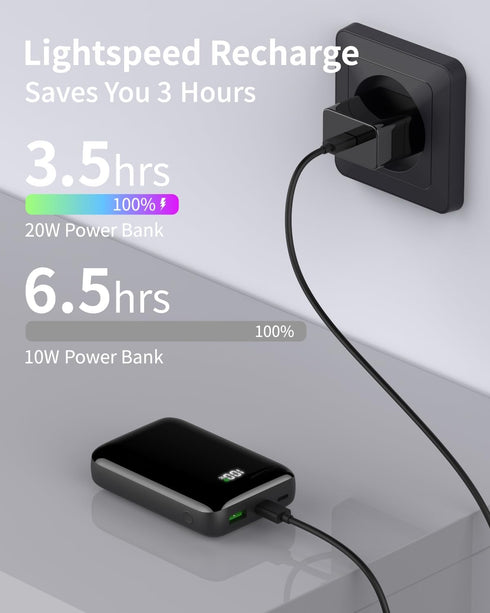5V 2A Power Bank for Heated Vest, Jacket, Stadium Seats, Chair Battery Pack, 10000mAh Packet Size LED Display Portable Charge for Heated Clothing,...