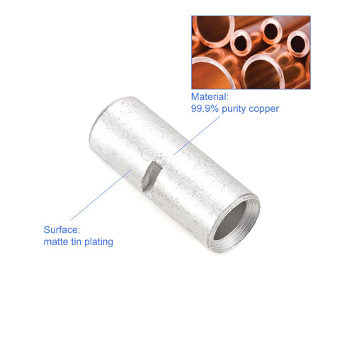 40PCS Gauge 8 6 4 Butt Terminal Electrical Wire Connectors Tinned Copper Crimp Splices Cable Ferrules...