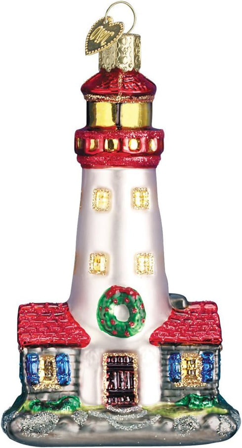 Old World Christmas Collection Glass Blown Ornaments for Christmas Tree Lighthouse...