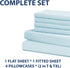Home Collection Micro Caress Luxurious Sheet Set, 90GSM 4 -Piece King Size with 2 Additional Pillowcase, Aqua Color...