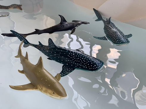 Gemini&Genius Marine Animal World Toy Lemon Shark Ocean Shark Action Figure Sea Animal Great White Shark Action Figure Soft Rubber Toys Role Play ...