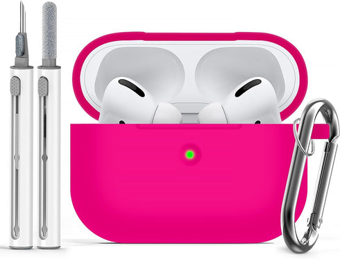 AirPods Pro Case Cover with Cleaner Kit,Soft Silicone Case for Apple AirPod Pro 1st/2nd Generation,AirPods Pro/Pro 2 Case Accessories with Keychai...