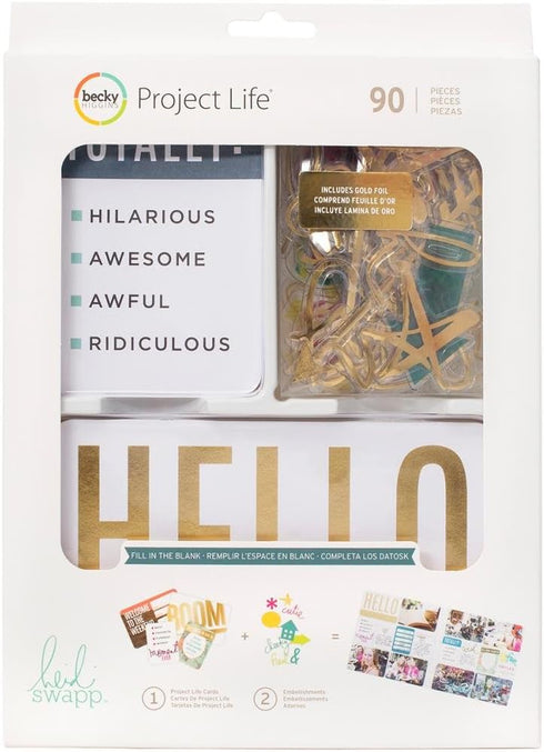 Project Life Value Kit Heidi Swapp-Fill in The Blank-Gold Foil (90 Pieces)...
