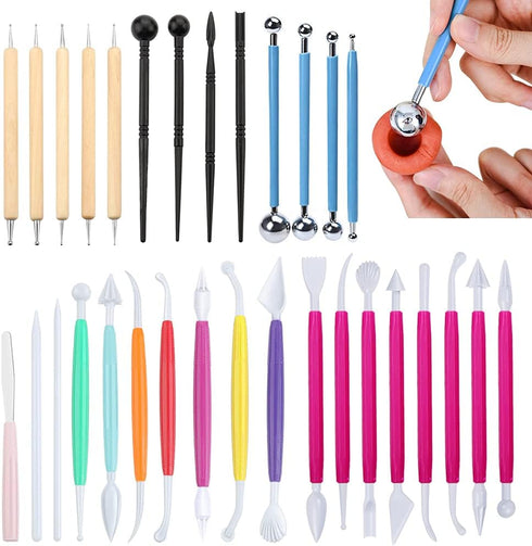 31pcs Fondant Cake Modeling Decorating Hand Sculpting Tools Kit for Cookie Cake Decorating, Sugarcraft Sculpture Pottery...
