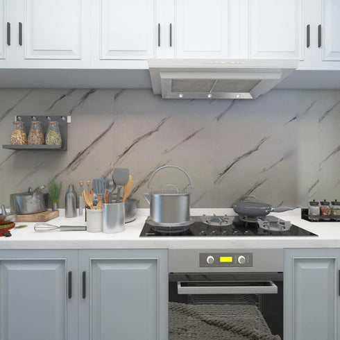 JSEVEM Grey White Marble Wallpaper Peel and Stick 15.74"×118.11" Granite Waterproof Contact Paper Self Adhesive Removable Decor Vinyl Wall Paper S...